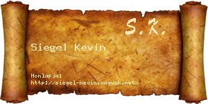 Siegel Kevin névjegykártya